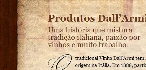 Criação de Site Vinhos Dallarmi